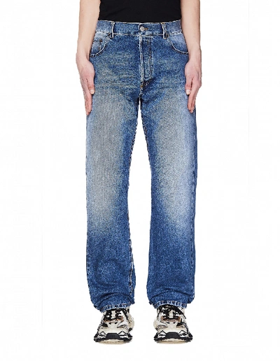 Shop Balenciaga Blue Straight Jeans