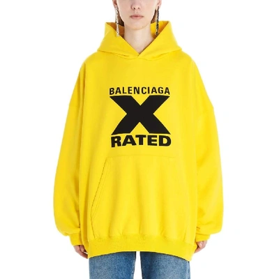 Shop Balenciaga Yellow Cotton Sweatshirt