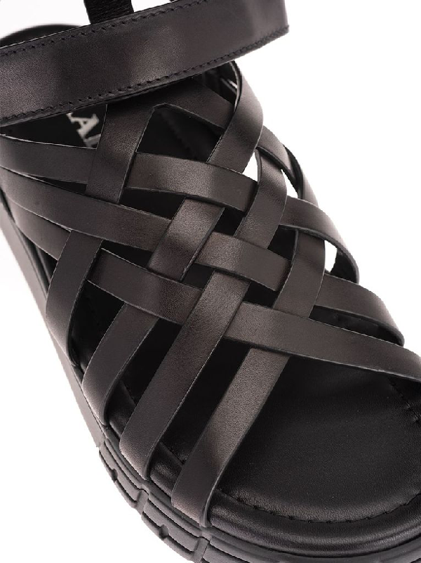 prada woven leather sandals