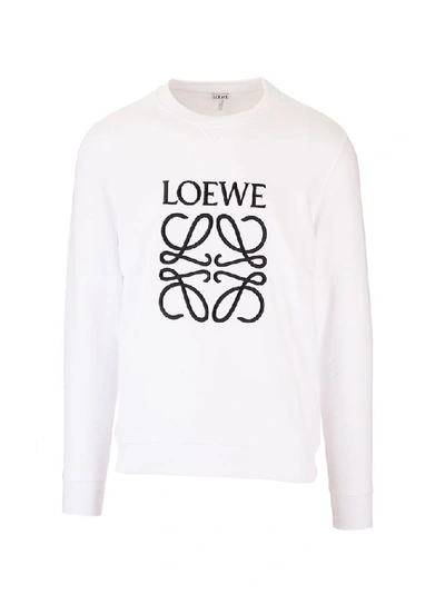 Shop Loewe White Cotton Sweatshirt