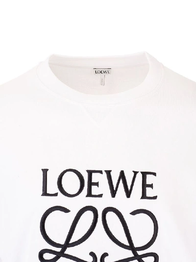 Shop Loewe White Cotton Sweatshirt