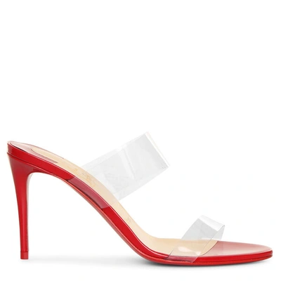 Shop Christian Louboutin Just Nothing 85 Patent Pvc Sandals In Red
