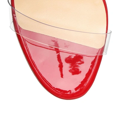 Shop Christian Louboutin Just Nothing 85 Patent Pvc Sandals In Red