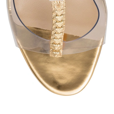 Shop Christian Louboutin Jamais Assez 100 Pvc And Gold Sandals In Gold/transparent