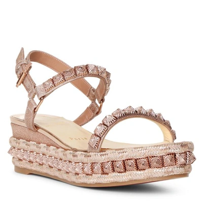 Shop Christian Louboutin Pira Ryad 60 Glitter Flatform Sandals