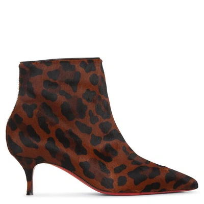 Shop Christian Louboutin So Kate Booty 55 Leopard Ankle Boots