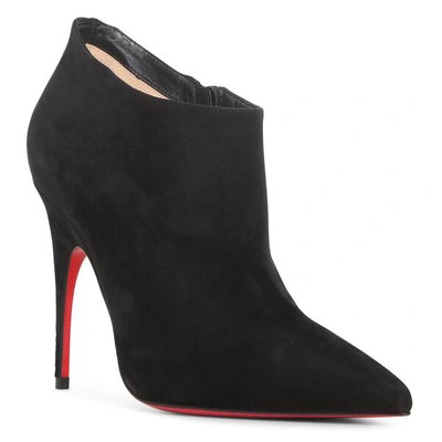 Shop Christian Louboutin Gorgone 100 Suede Ankle Boots In Black