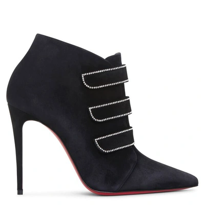 Shop Christian Louboutin Triniboot Strass 100 Suede Boots