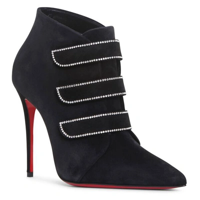 Shop Christian Louboutin Triniboot Strass 100 Suede Boots
