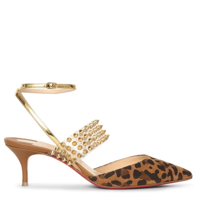 Shop Christian Louboutin Levita 55 Leopard Suede Pumps