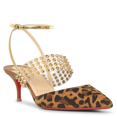 Shop Christian Louboutin Levita 55 Leopard Suede Pumps