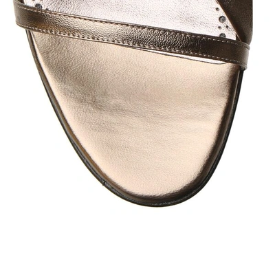 Shop Manolo Blahnik Tor 105 Bronze Strappy Sandals