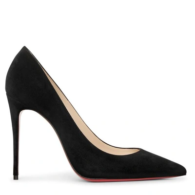 Shop Christian Louboutin Kate 100 Black Suede Pumps