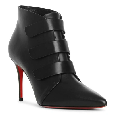 Shop Christian Louboutin Triniboot 85 Calf Ankle Boots In Black
