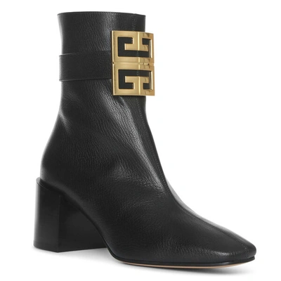 Shop Givenchy 4g Leather Ankle Boots In Black