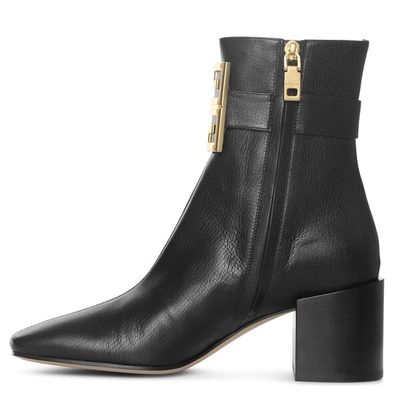 Shop Givenchy 4g Leather Ankle Boots In Black