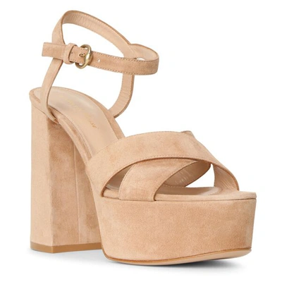 Shop Gianvito Rossi Bebe Platform Suede Sandals