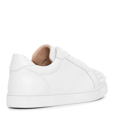Shop Christian Louboutin Vieira Spikes Flat White Sneakers