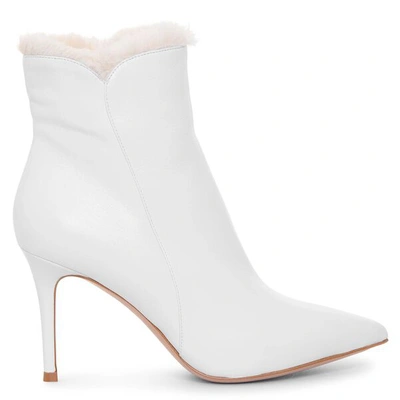 Shop Gianvito Rossi Levy 85 White Ankle Boots