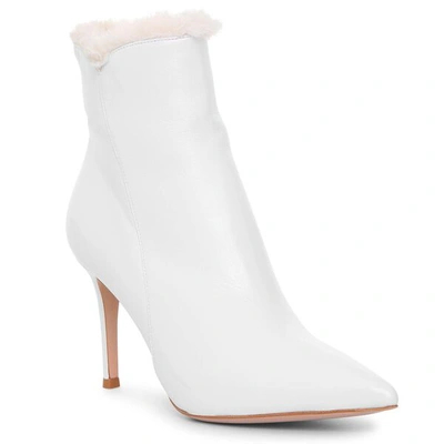 Shop Gianvito Rossi Levy 85 White Ankle Boots