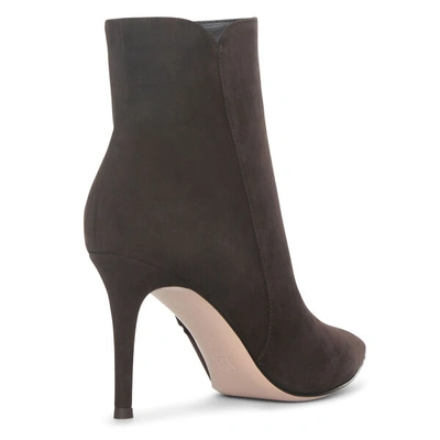 Shop Gianvito Rossi Levy Dark Brown Suede Ankle Boots