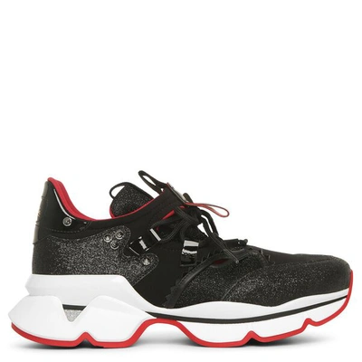 Shop Christian Louboutin Red Runner Donna Black Sneakers