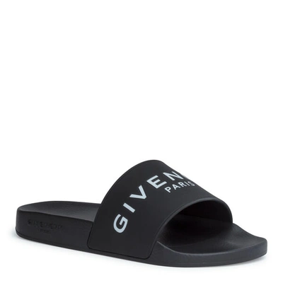 Shop Givenchy Black Rubber Slide Sandals