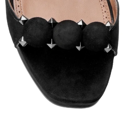 Shop Alaïa Bombe 45 Black Suede Flatform Sandals