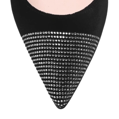 Shop Gianvito Rossi Crystal Embellished Velvet Pumps In Black