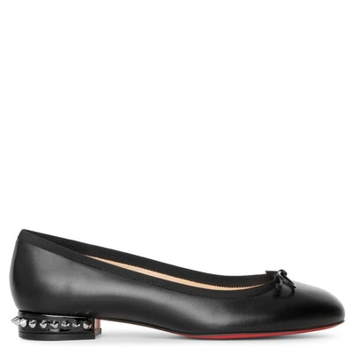 Shop Christian Louboutin La Massine Black Leather Flat