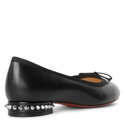 Shop Christian Louboutin La Massine Black Leather Flat