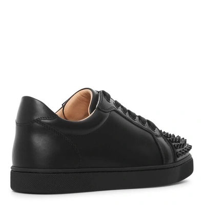 Shop Christian Louboutin Vieira Spikes Black Leather Sneakers