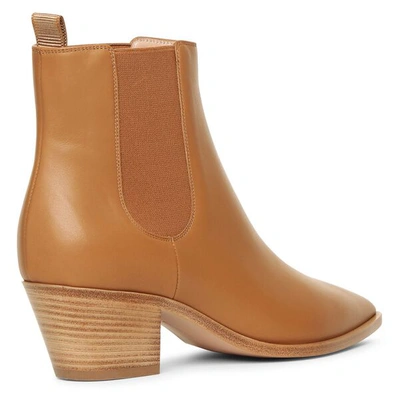 Shop Gianvito Rossi Beige Leather Ankle Boots