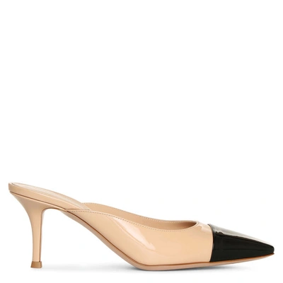 Shop Gianvito Rossi Lucy Mule Two-tone Patent Pumps