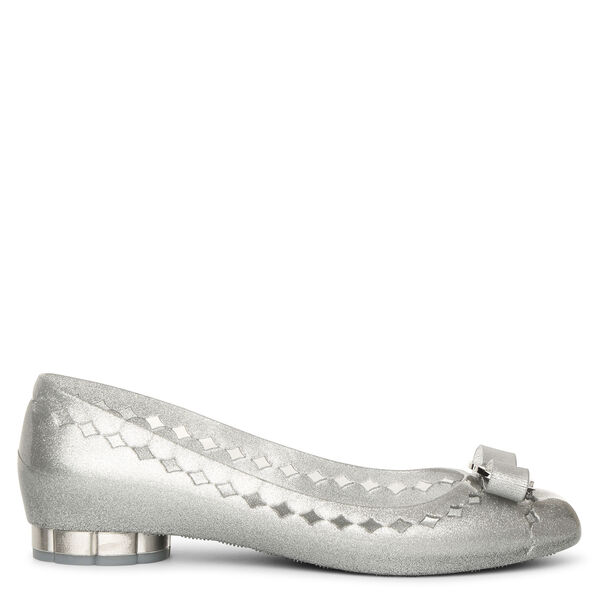 flower heel jelly ballet flat