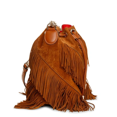 Shop Christian Louboutin Marie Jane Large Suede Bucket Bag