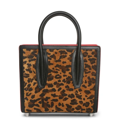 Shop Christian Louboutin Paloma S Mini Leopard Suede Bag In Brown