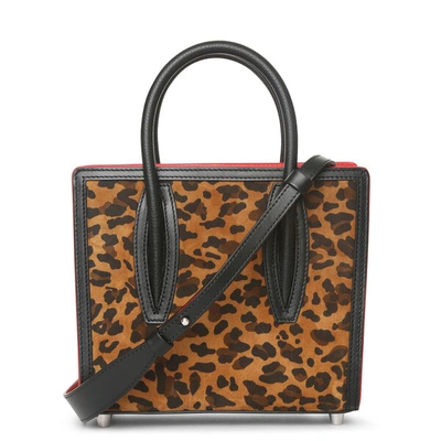 Shop Christian Louboutin Paloma S Mini Leopard Suede Bag In Brown