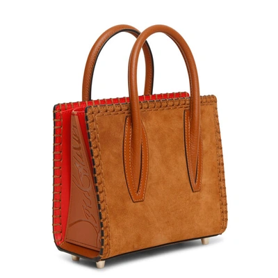 Shop Christian Louboutin Paloma S Mini Coconut Suede Tote In Brown