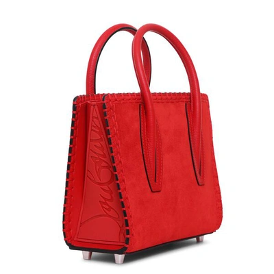 Shop Christian Louboutin Paloma S Mini Loubi Red Suede Tote