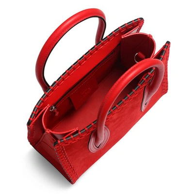 Shop Christian Louboutin Paloma S Mini Loubi Red Suede Tote