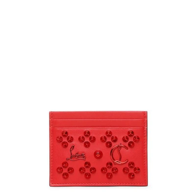 Shop Christian Louboutin Kios Card Holder In Red