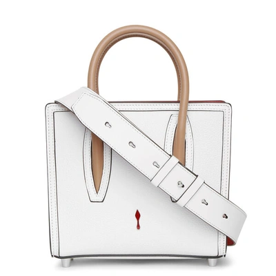Shop Christian Louboutin Paloma S Mini White Leather Tote Bag