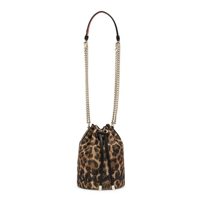 Shop Christian Louboutin Marie Jane Lurex Bucket Bag In Brown/black