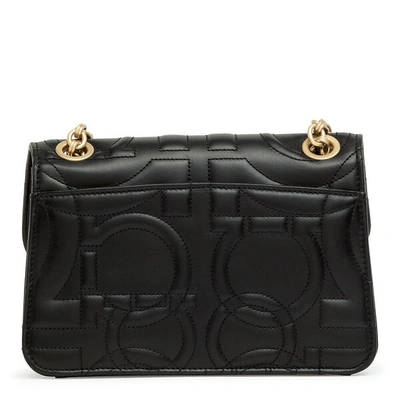 Shop Ferragamo Gancino Quilting S Black Matelasse Leather Bag