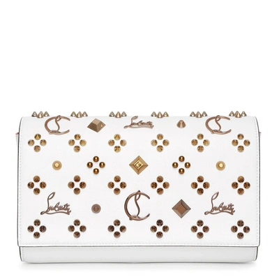 Shop Christian Louboutin Paloma White Leather Clutch Bag