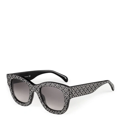 Shop Alaïa Black Square Stud Sunglasses