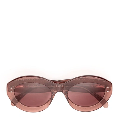 Shop Alaïa Dark Pink Acetate Sunglasses