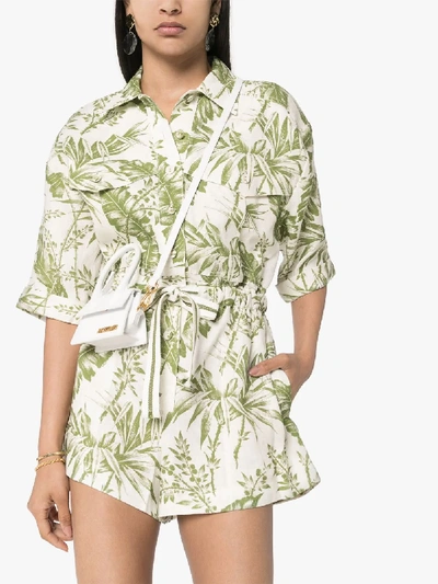 Shop Zimmermann Empire Leaf Print Playsuit In Green