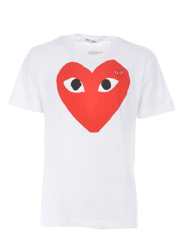 Comme Des Garçons Play Original White Heart Logo T-shirt | ModeSens